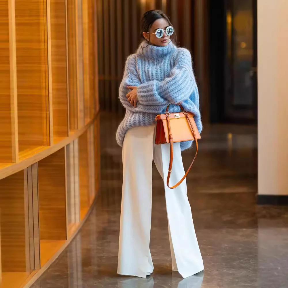 Nigikala Nigikala Winter New Sweater Knitted Jersey Women's Fluffy Long-Sleeved Sweater