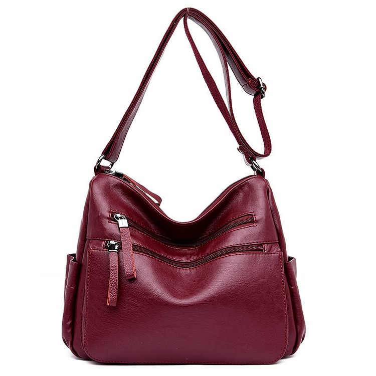 Women's bag  shoulder Messenger bag simple wild soft leather large capacity handbag