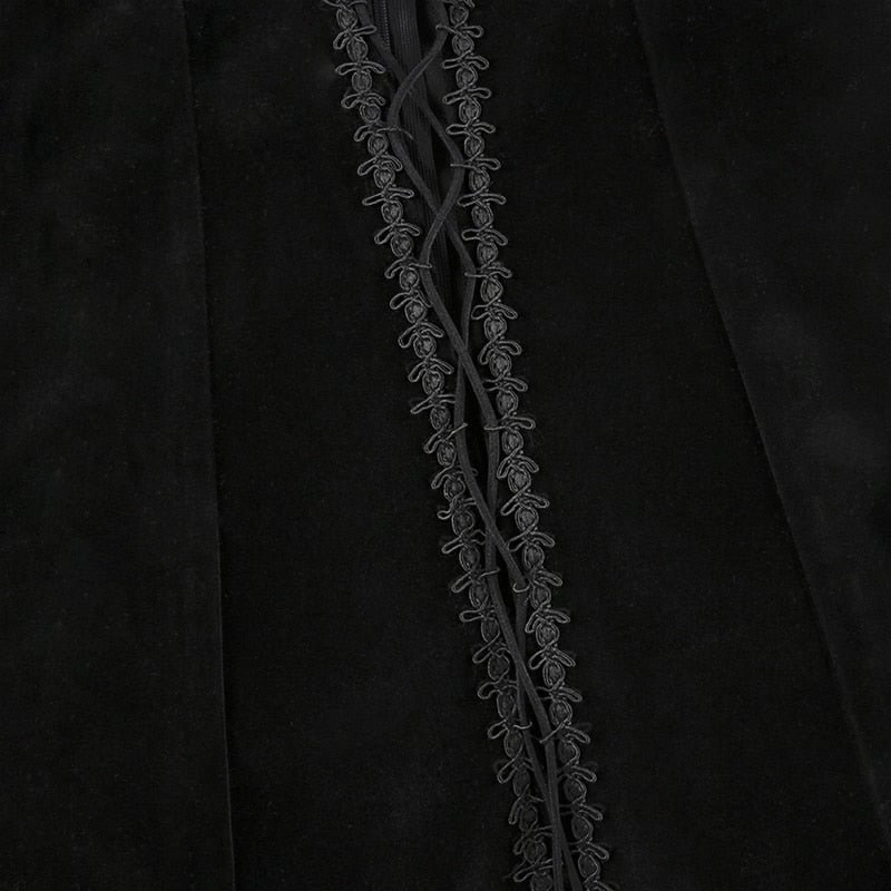 Rapcopter Y2K Velvet Mini Dress Tie Up Sweet Cute Spaghetti Strap Corset Tank Dress Vintage Party Elegant Black Dress Women 90s
