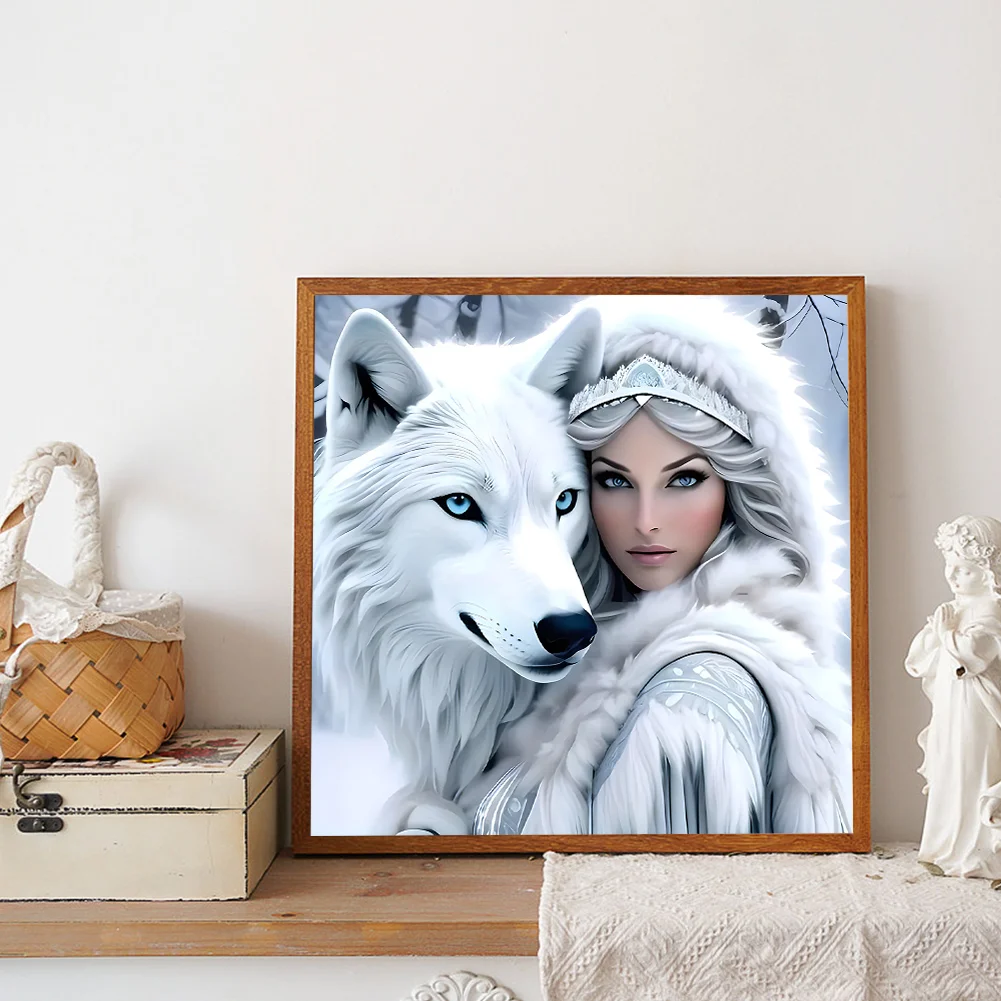 Diamond Painting - Full Round Drill - Wolf Beauty(Canvas|40*40cm)