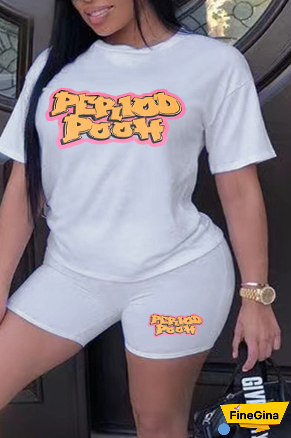 Purple Casual Street Print Patchwork Letter O Neck Plus Size Two Pieces