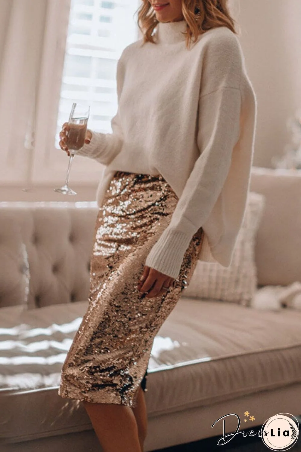 Sexy Sequin Slim Half Skirt