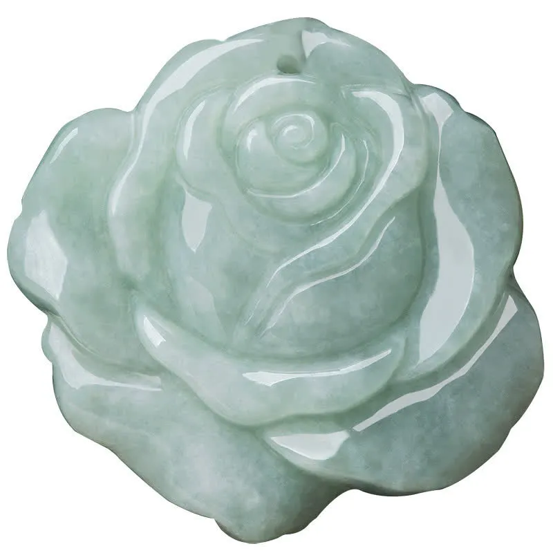 Lotus Pattern Jade Abundance Prosperity Necklace String Pendant
