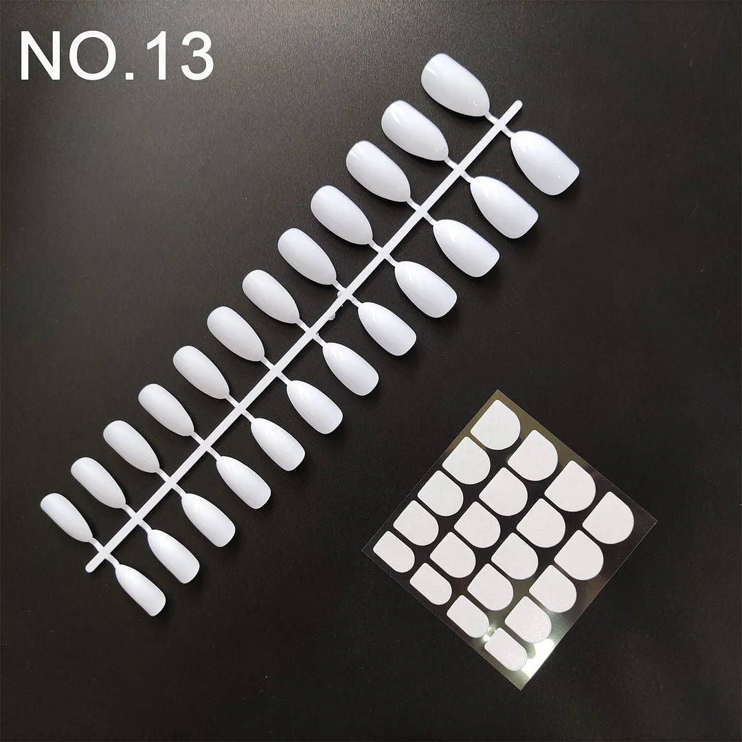 1 Set, 24 Pieces With Nail Adhesive Almond Shape False Nail Tips 20 Popular Colors Optional Full Cover Press On Nail-Nail Inspo