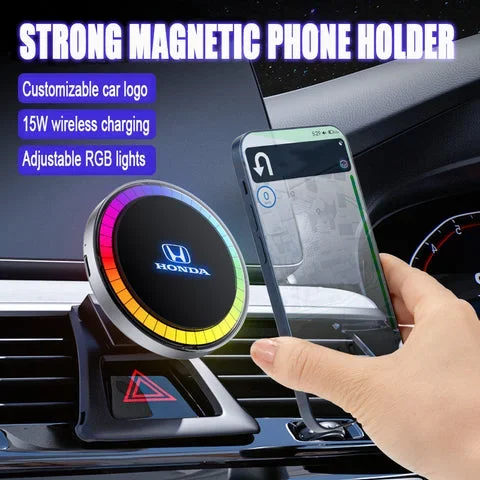 🔥Hot Sale🔥Magnetic Car 15W Wireless Fast Charge With RGB Light