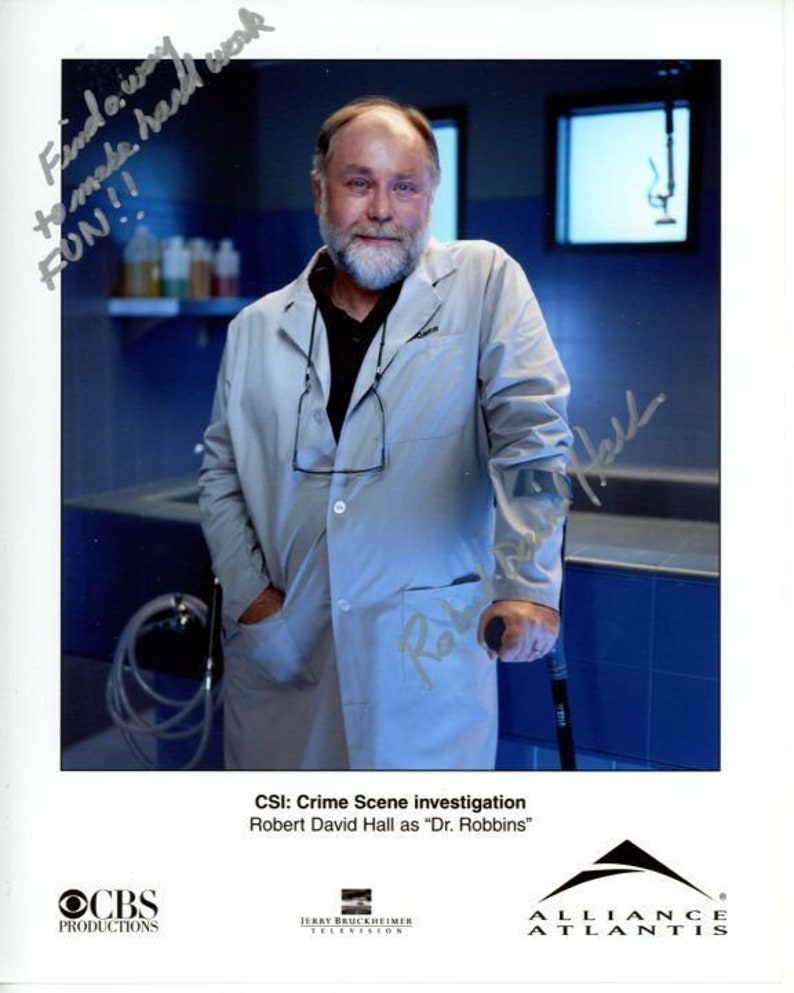 Robert david hall signed autographed csi dr. robbins Photo Poster painting great content