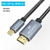DisplayPort 1.4 to HDMI 2.1 Cable 8K@60Hz 4K@120Hz Mini DP to HDMI HDR Video Cord for Amplifier TV PS4 PS5 RTX3080 NS Projector SIKAI CASE