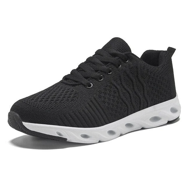 Women Mesh Sneakers 2021 New Breathable Women Flat Shoes Lightweight Casual Sports Shoes Ladies Lace-up Non-slip Sneakers Women