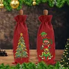 2pcs Christmas Diamond Art Linen Wine Gift Bag Diamond Painting Red Wine Bag Kit