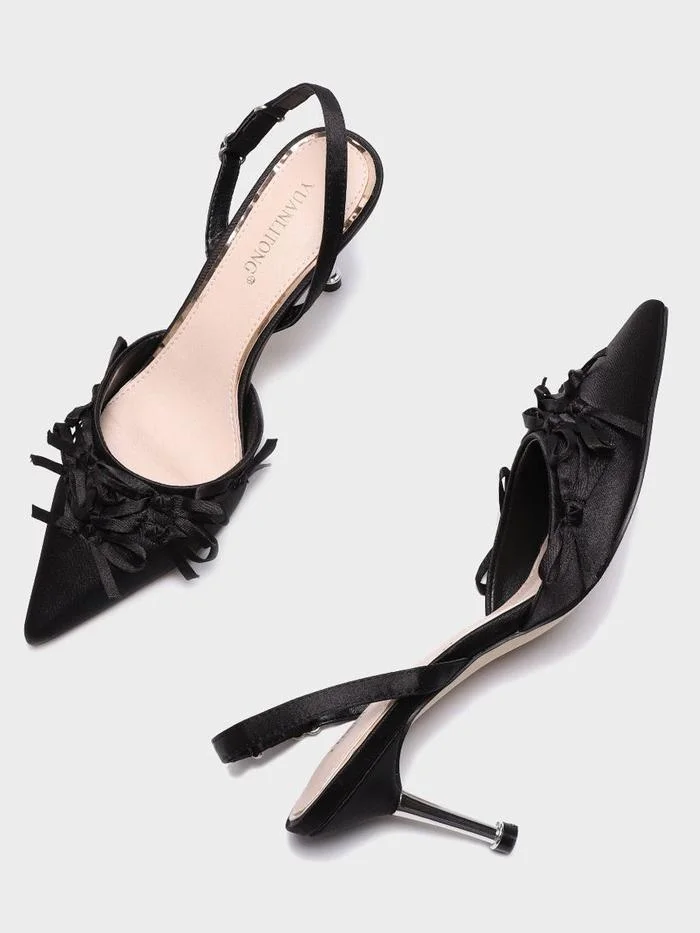Fashion Baotou Bowknot High Heel Stiletto Pointed Shoes