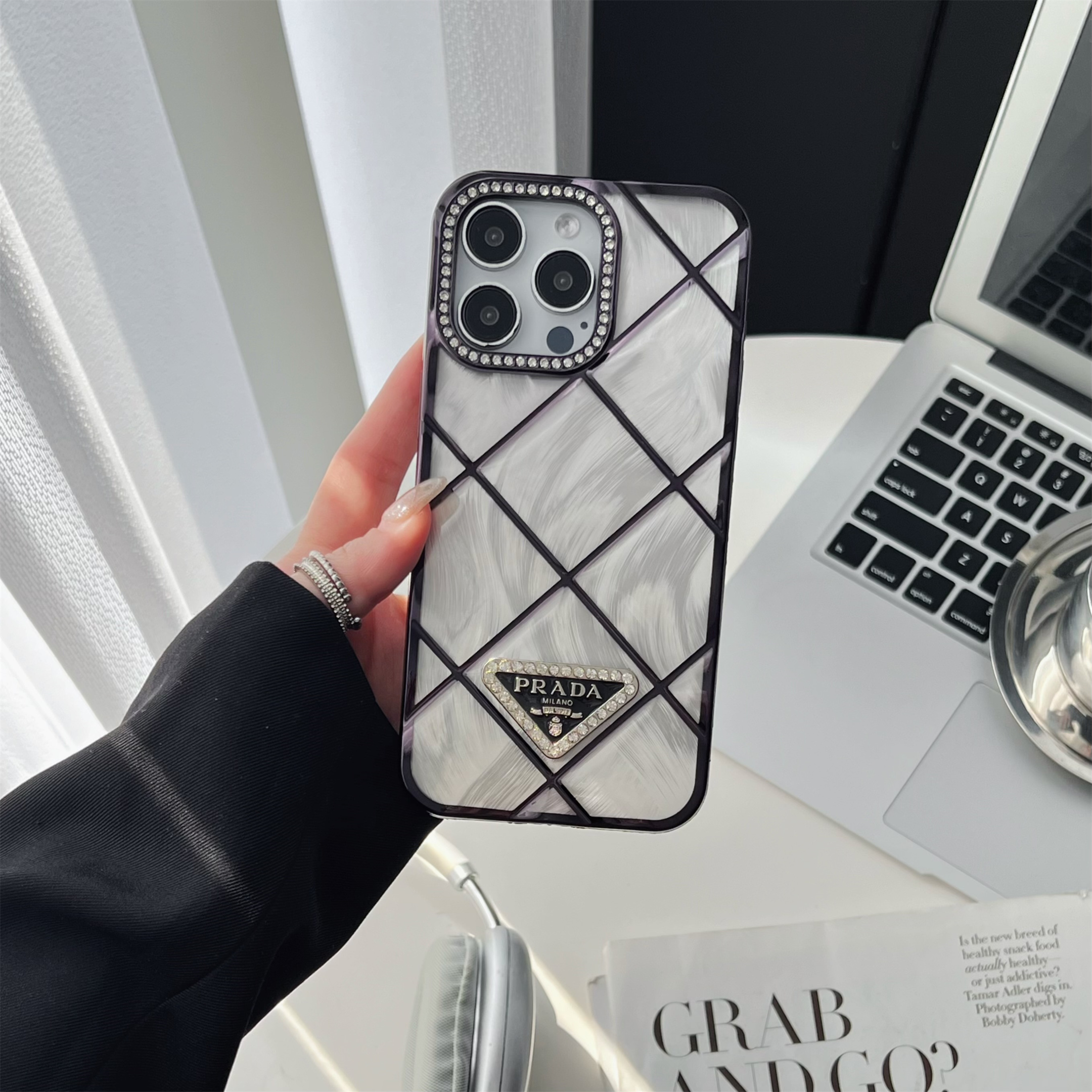 Radiant Prada Diamonds Quilted Apple iPhone Case