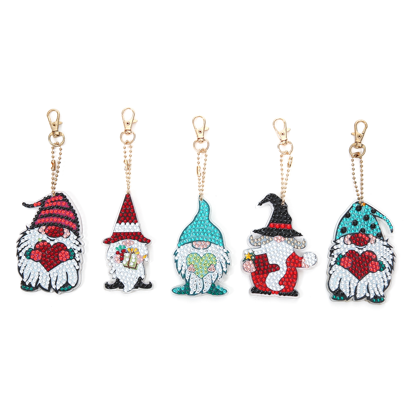 

5pcs Gnome Double Sided - 5D DIY Craft Keychain, 501 Original