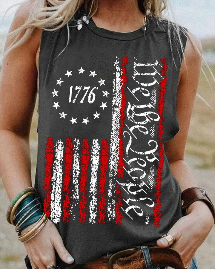 Vintage USA Flag 1776 Tank Top