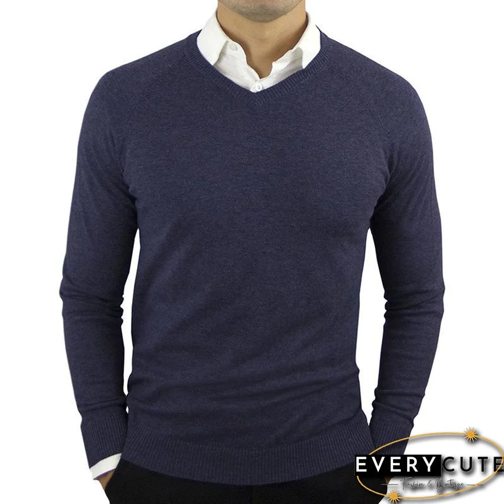 V-neck Bottomed Shirt Men's Sweater