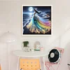 Girls With Fluorescent Lights On The Beach - 18CT Counted Cross Stitch - 35*35cm