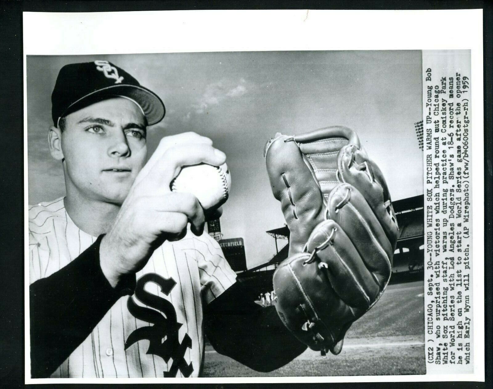 Bob Shaw 1959 Press Photo Poster painting Chicago White Sox