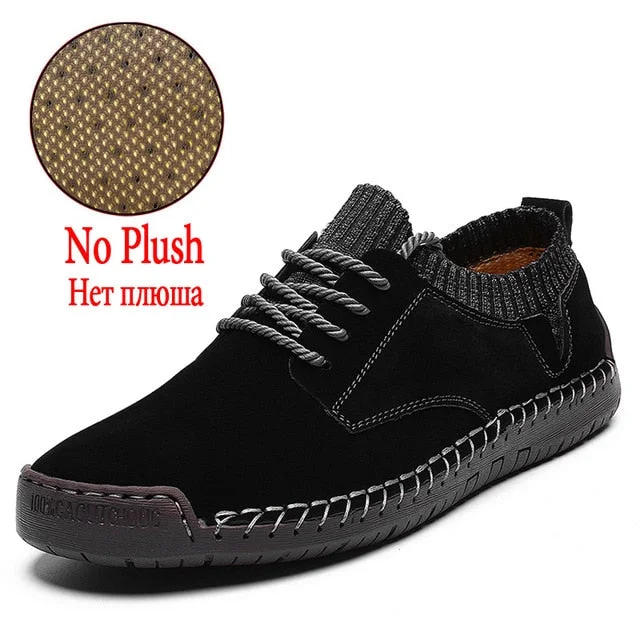 Brand Men's Snow Boots Winter Plush Warm Men Motorcycle Boots Non-slip Male Snow Boots Waterproof Autumn Man Work Shoes Hot Sale