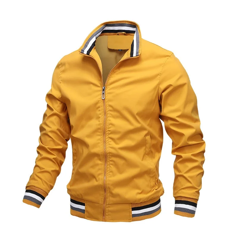 Men's Casual Jacket Spring and Autumn Sports Solid Color Jacket