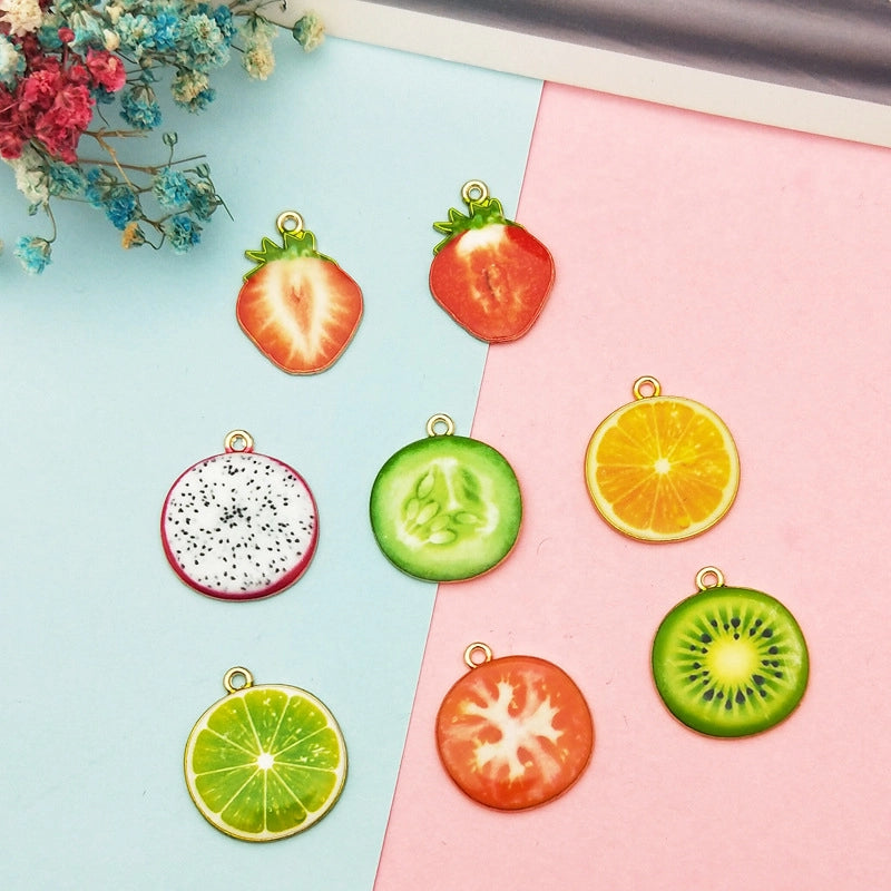 10 PCS/Package 19*26mm Metal Fruit Pendant Jewelry Accessories
