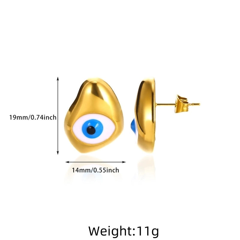 1 Pair Classical Exaggerated Funny Devil’s Eye Water Droplets 304 Stainless Steel Stainless Steel Earrings