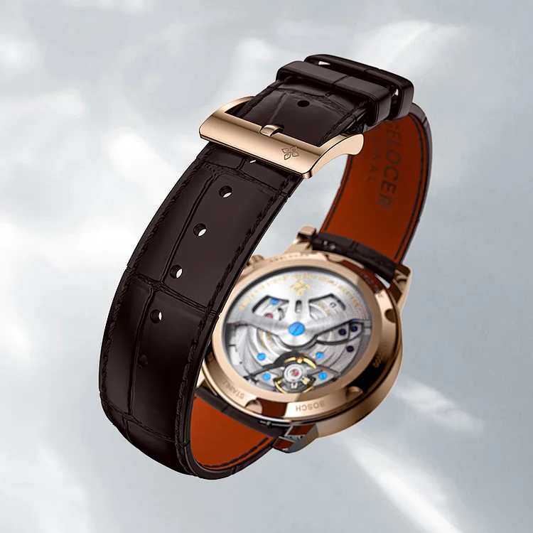 Agelocer World Time Men's Formal Gold Automatic Mechanical Diamond