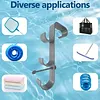 2pcs Pool Leaf Skimmer Net Holder Multifunctional Hook Design Skimmer & Cleaning Tool Bracket No-Drill Clip Installation for Home Swimming Leisure Time