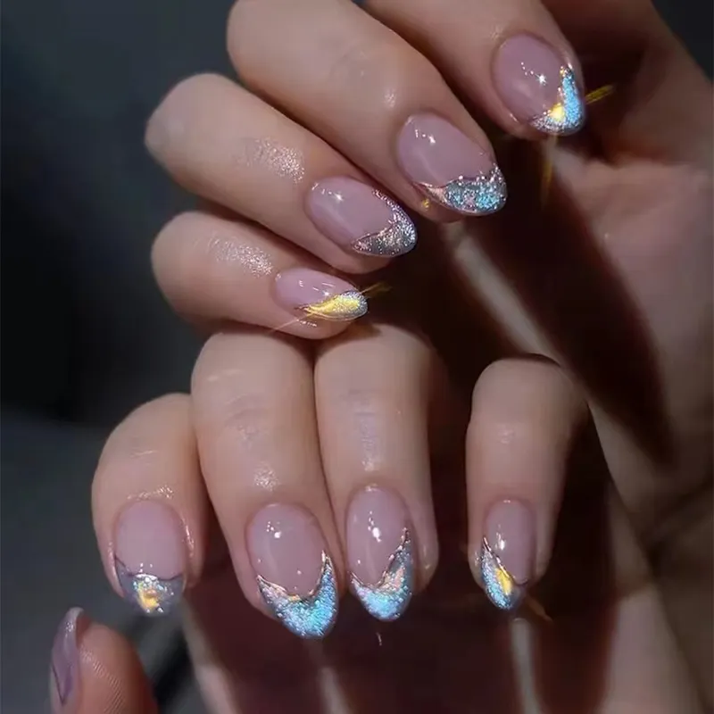 Churchf Churchf Eye Simple Fake Nails Wear Armor French Flash Removable Fine Nail Patch