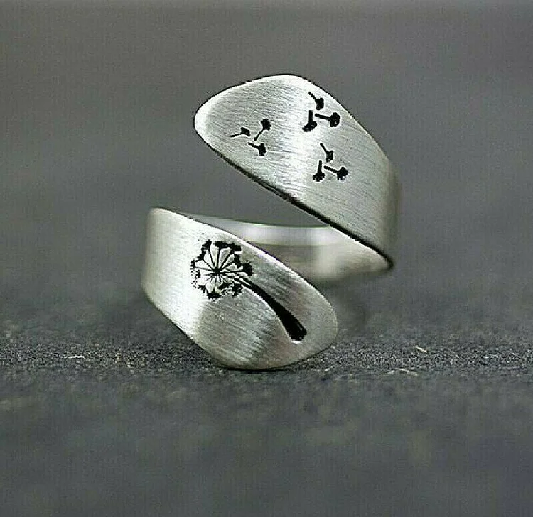 925 Silver Dandelion Rings