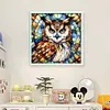 Glass Painting-Owl-11CT Stamped Cross Stitch 40*40cm/15.75*15.75in tapestrymarket