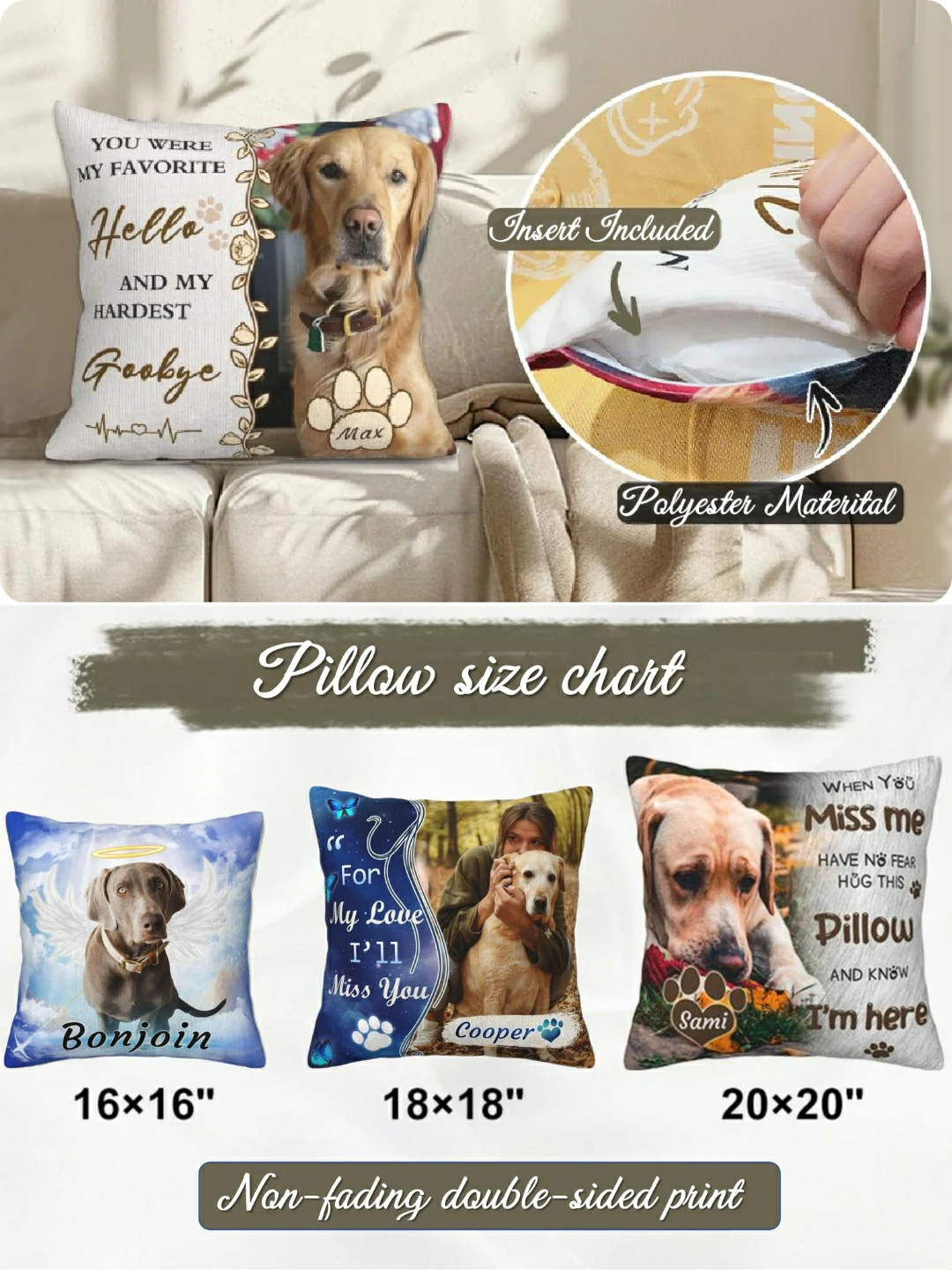Lookipet custom Personalization pet pillow