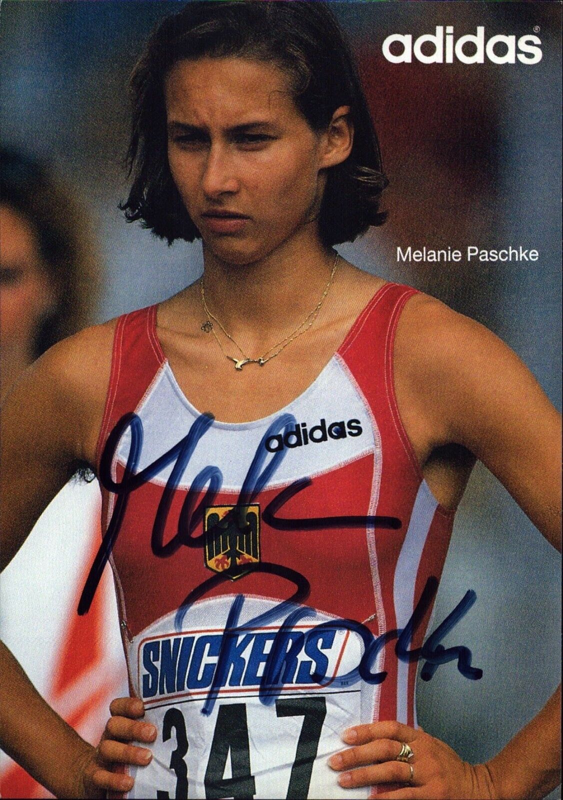 Melanie Paschke - German - Athletics Original Autograph Photo Poster painting (E-9838