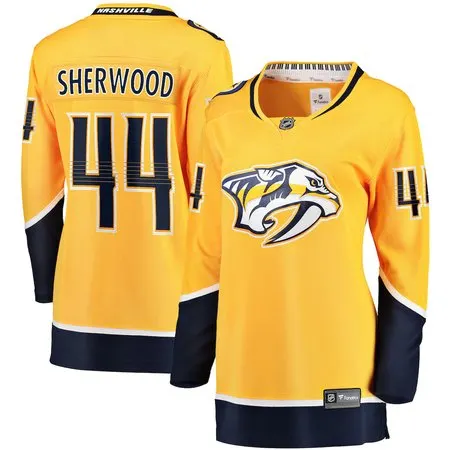 Women's Nashville Predators #44 Kiefer Sherwood  Gold Home Player Jersey