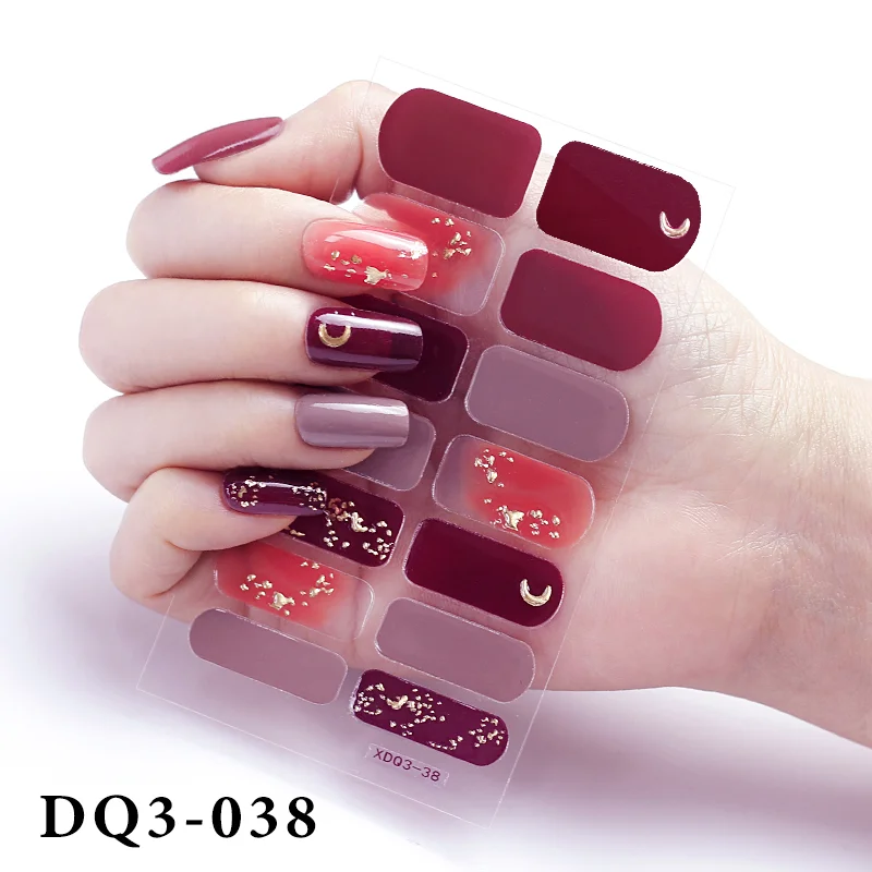 Churchf Nail Stickers Fashion Design Nail Polish Stickers Full Cover Nail Decorations for Manicure Self Adhesive Decals for Nails-Nail Inspo