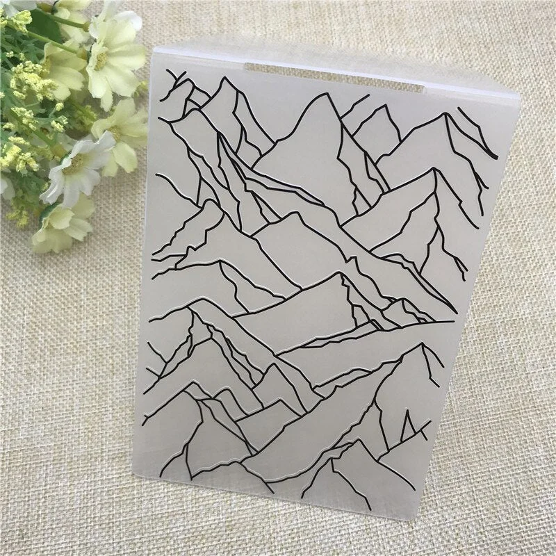 mountain DIY Plastic Embossing Folder For Scrapbook DIY Album Card Tool Plastic Template