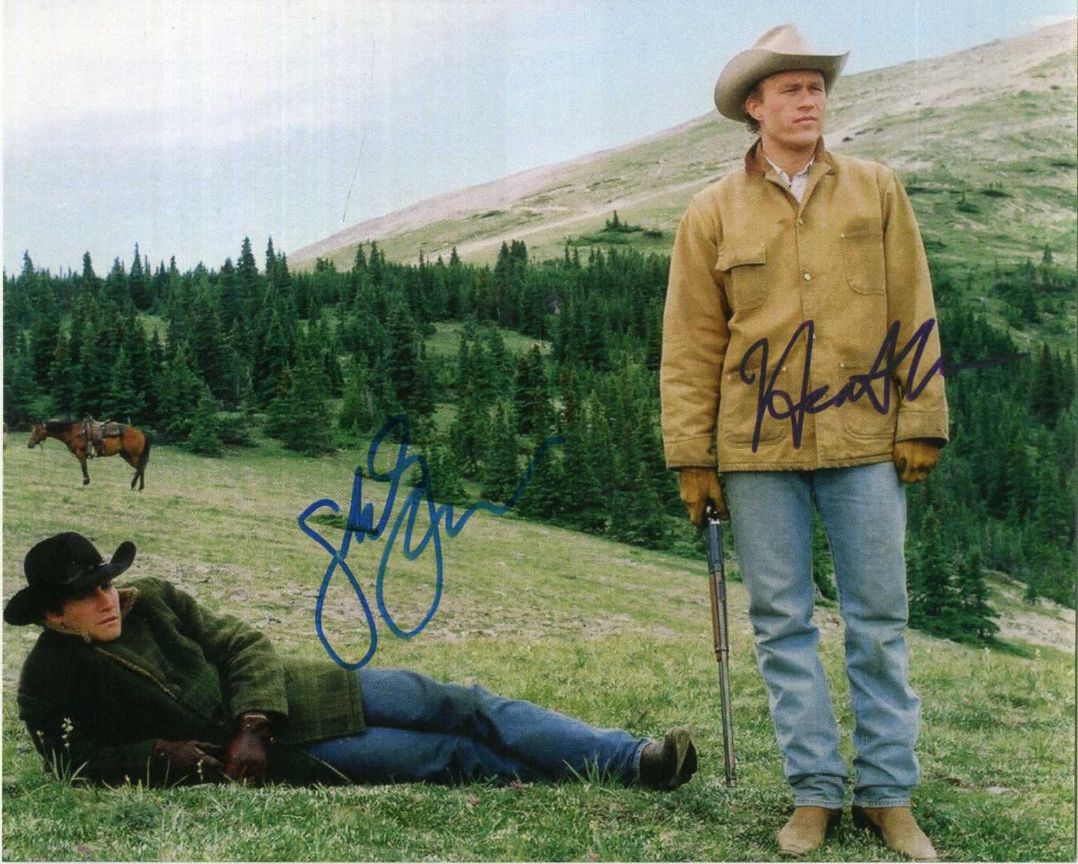 HEATH LEDGER & JAKE GYLLENHAAL Signed Photo Poster paintinggraph - Film Star Actors - preprint