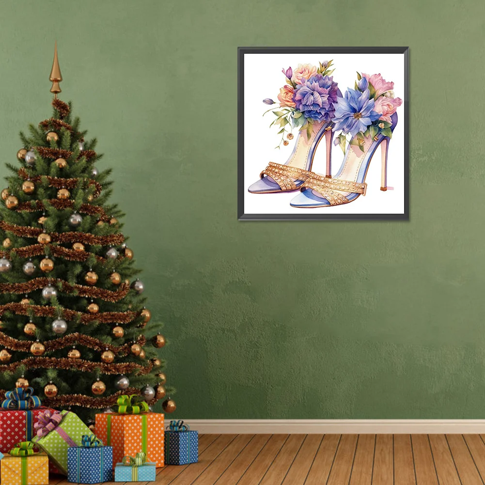 Diamond Painting - Full Round Drill - Flower High Heels(Canvas|30*30cm)