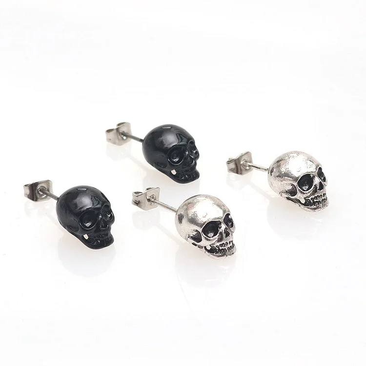 punk-style skull earrings