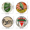 4PCS Aged Looking Snowdrift Motor Oil - Round Metal Tin Signs Set(12*12Inch) - Garage