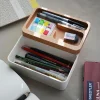 EDC Tray Box with Authentic Wood Magnetic Swivel Lid, Desk, EDC Gear Organizer, Home Office, Desk Accessories