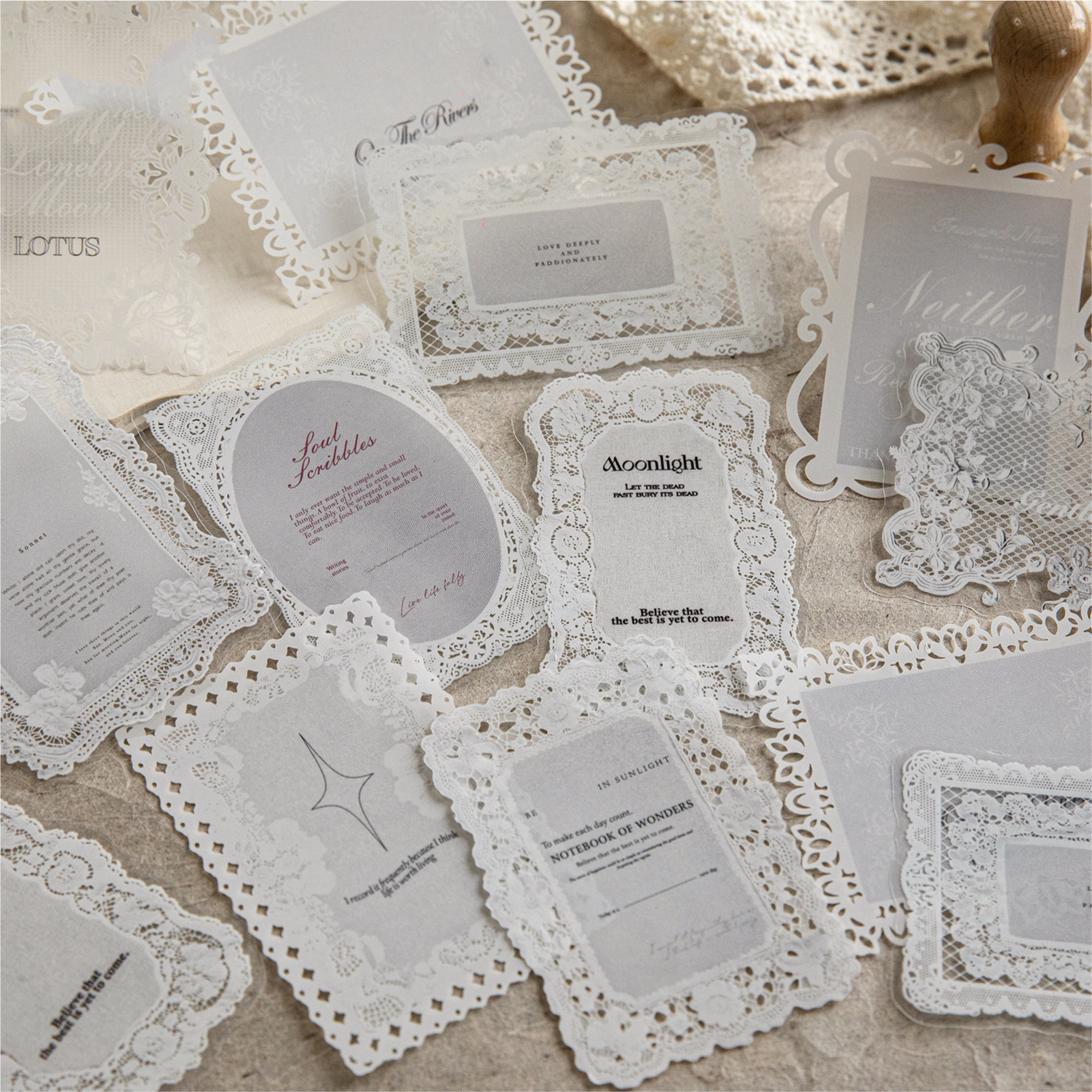 스티커 - 레이스 시 라인 시리즈 빈티지 레이스 테두리 홀로우