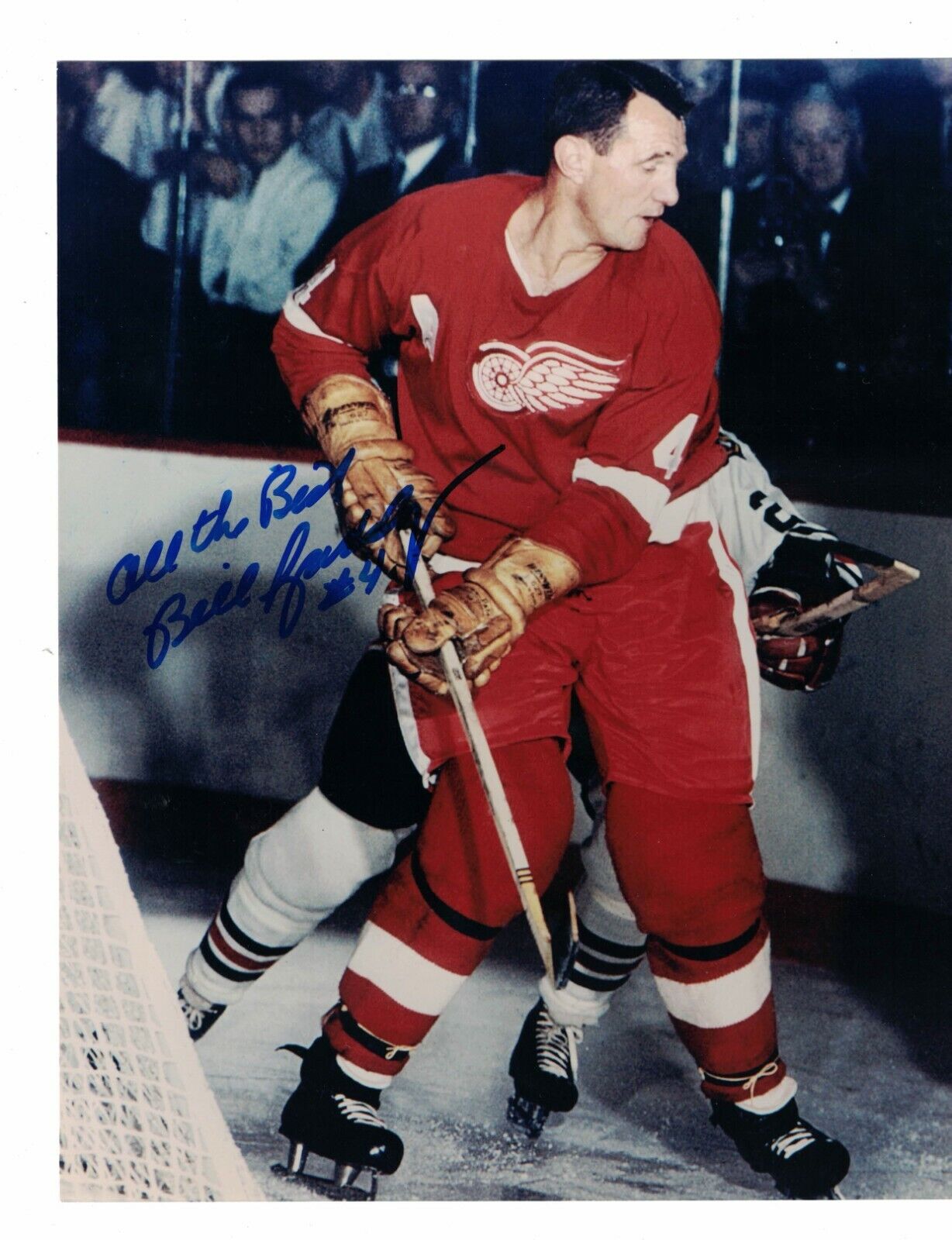 Bill Gadsby Detroit Red Wings Signed 8 x 10