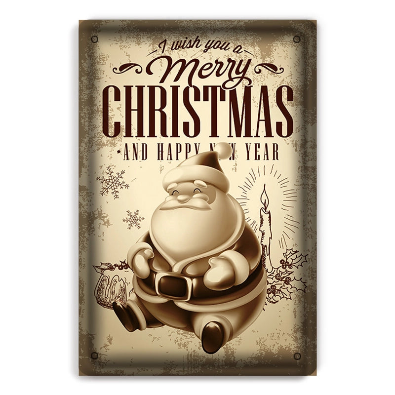 Christmas Cute Christmas Tree Santa Claus Letter Iron Holiday Party Festival Hanging Ornaments