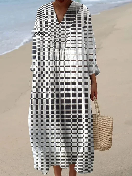 Women's  Vintage Art Print Casual Dress