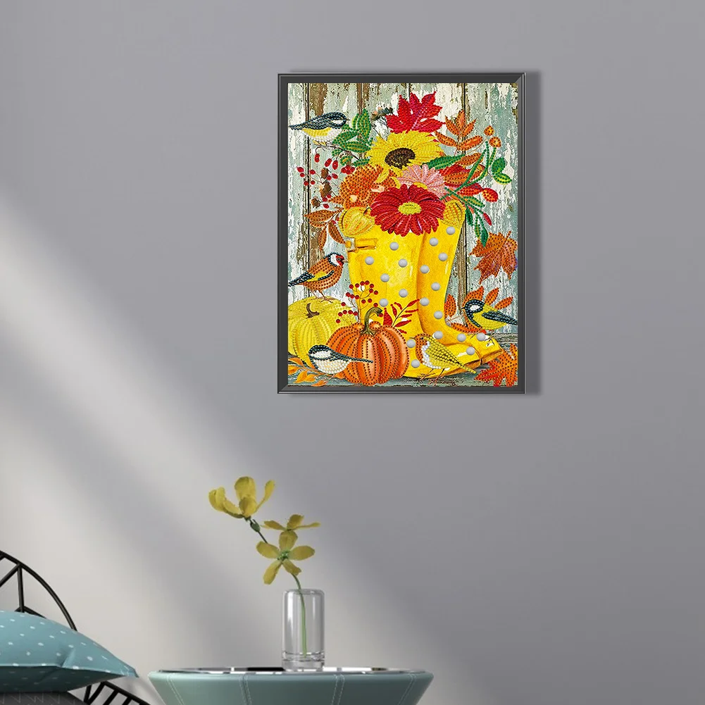 Diamond Painting - Partial Special Shaped Drill - Pumpkin Flora(Canvas|30*40cm)