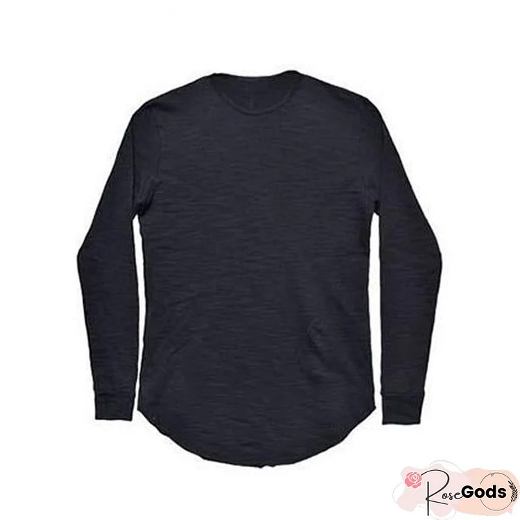 Plus Size Fashion Casual Slim Elastic Soft Solid Long Sleeve Men T Shirts Male Fit Tops Tee