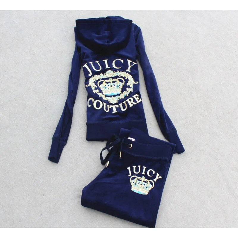 Toloer Toloer Piece Casual Velet Tracksuit Women's Sets Hooded Long Sleeve Women Zipper Suit Spring Fall Letter Pattern Sport Pants 1215-1-Outfit Ideas