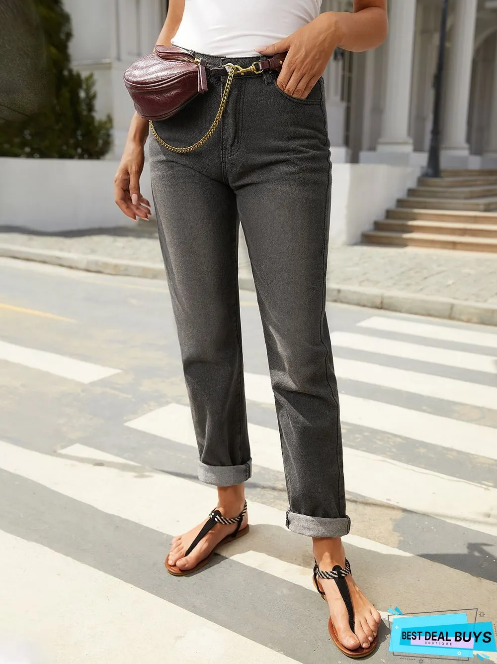 Roll Up Denim Jeans Jeans