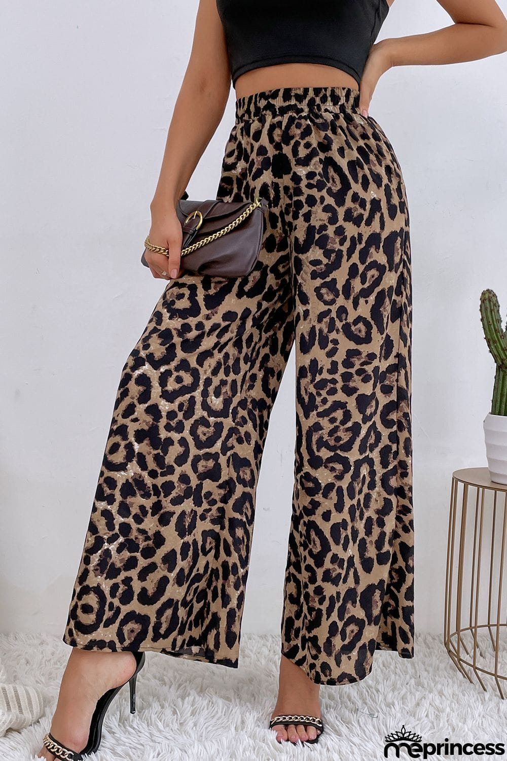 Printed Wide Leg Long Pants