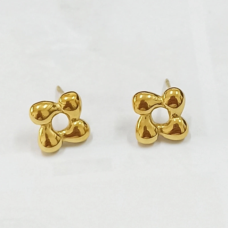 1 Pair Elegant Sweet Streetwear Geometric Plating Titanium Steel Earrings