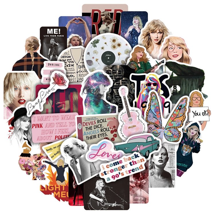 Taylor Swift Folklore Evermore Stickers pack of 50